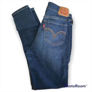 Levi’s Super Skinny 535 Denim Dark Wash Blue Jeans Stretchy Size 30